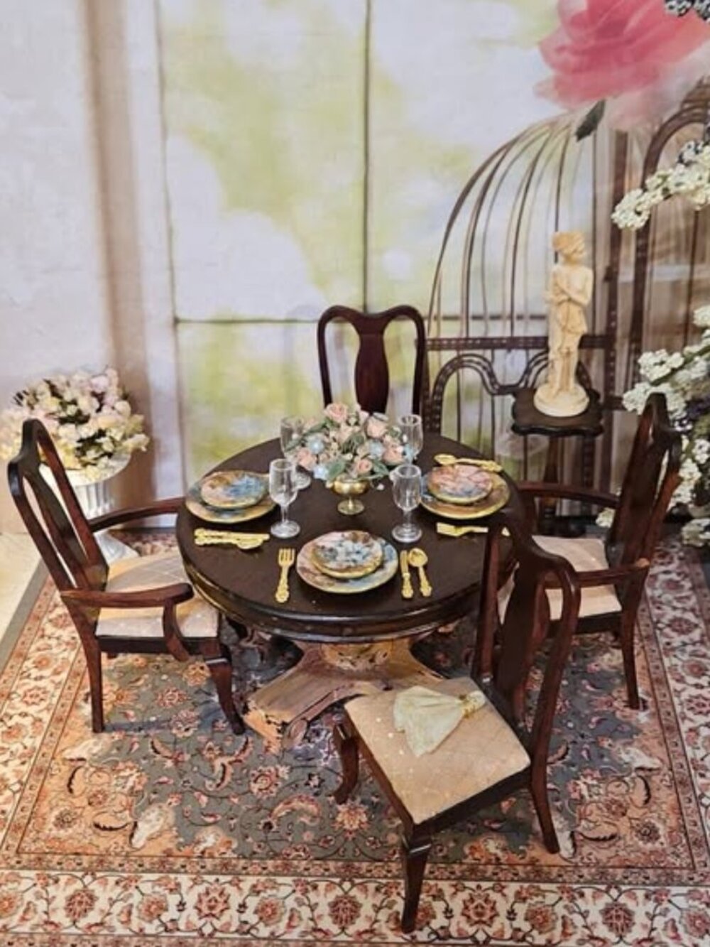 Miniature Dollhouse Dining Room Table Set